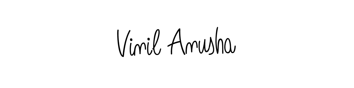 Once you've used our free online signature maker to create your best signature Angelique-Rose-font-FFP style, it's time to enjoy all of the benefits that Vinil Anusha name signing documents. Vinil Anusha signature style 5 images and pictures png