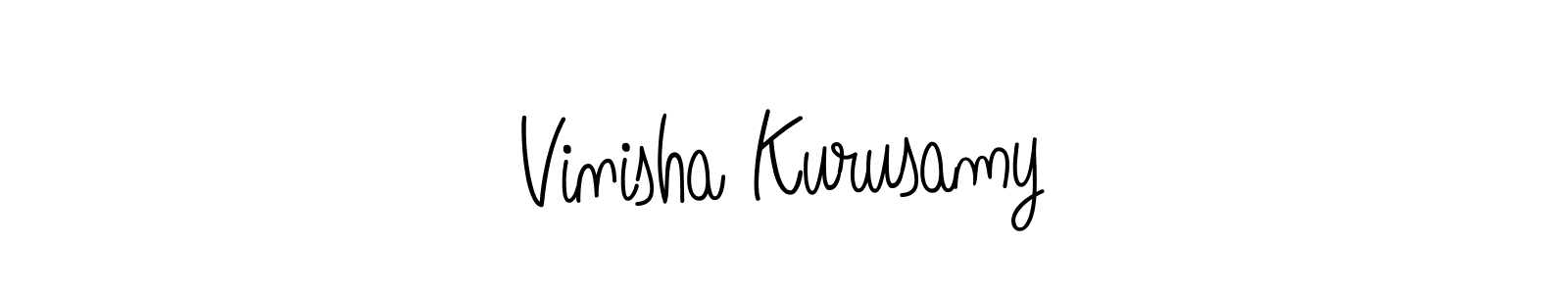 How to make Vinisha Kurusamy name signature. Use Angelique-Rose-font-FFP style for creating short signs online. This is the latest handwritten sign. Vinisha Kurusamy signature style 5 images and pictures png