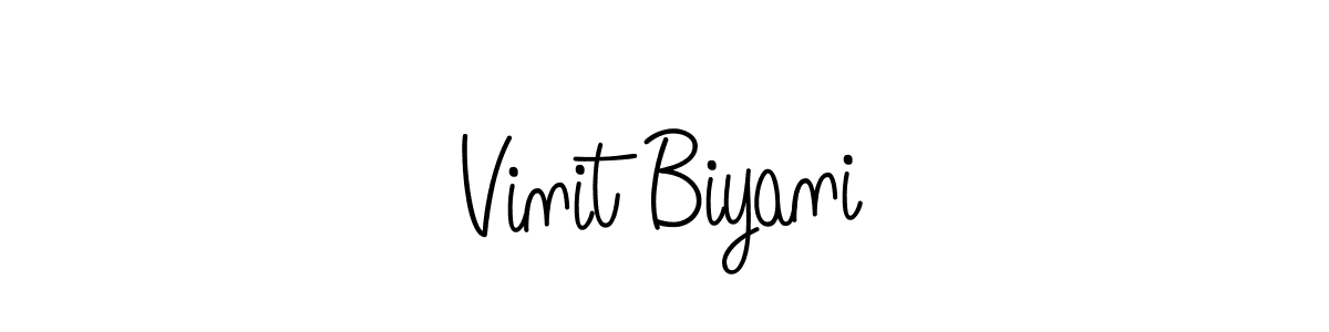 Make a beautiful signature design for name Vinit Biyani. With this signature (Angelique-Rose-font-FFP) style, you can create a handwritten signature for free. Vinit Biyani signature style 5 images and pictures png