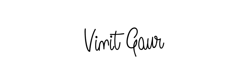 Make a beautiful signature design for name Vinit Gaur. With this signature (Angelique-Rose-font-FFP) style, you can create a handwritten signature for free. Vinit Gaur signature style 5 images and pictures png
