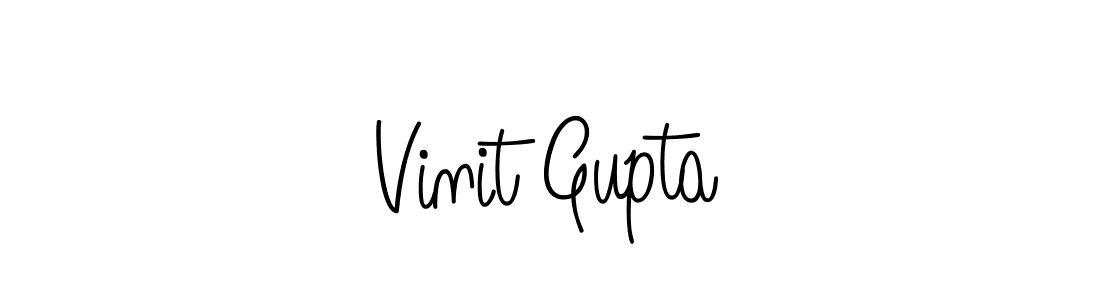 Make a beautiful signature design for name Vinit Gupta. With this signature (Angelique-Rose-font-FFP) style, you can create a handwritten signature for free. Vinit Gupta signature style 5 images and pictures png