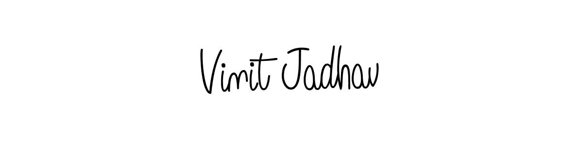 How to make Vinit Jadhav name signature. Use Angelique-Rose-font-FFP style for creating short signs online. This is the latest handwritten sign. Vinit Jadhav signature style 5 images and pictures png