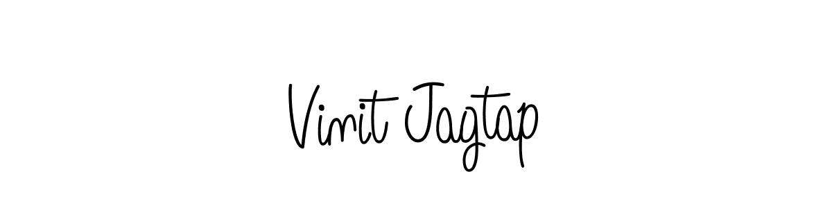 The best way (Angelique-Rose-font-FFP) to make a short signature is to pick only two or three words in your name. The name Vinit Jagtap include a total of six letters. For converting this name. Vinit Jagtap signature style 5 images and pictures png