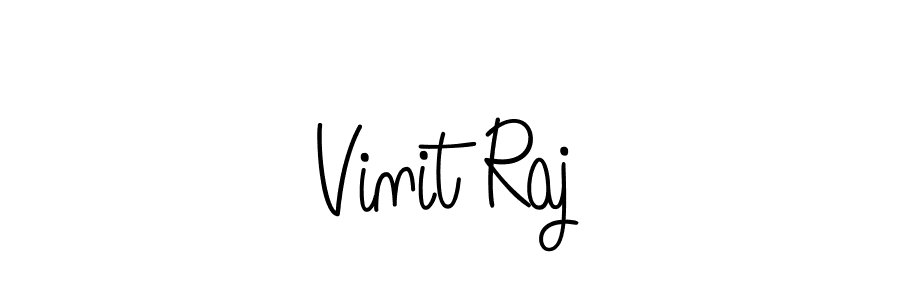 How to make Vinit Raj name signature. Use Angelique-Rose-font-FFP style for creating short signs online. This is the latest handwritten sign. Vinit Raj signature style 5 images and pictures png