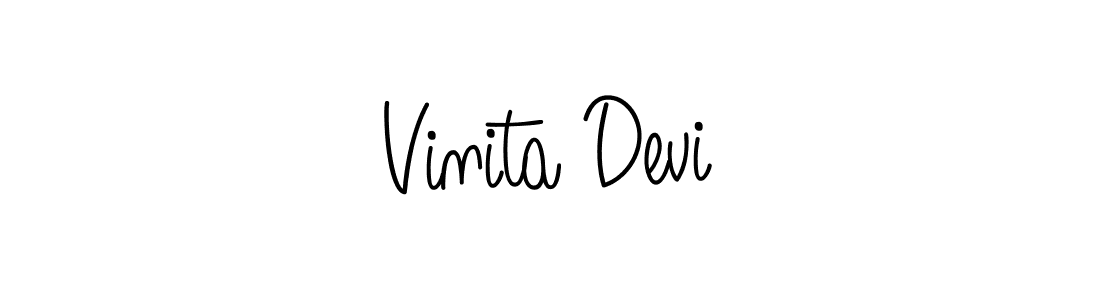 Design your own signature with our free online signature maker. With this signature software, you can create a handwritten (Angelique-Rose-font-FFP) signature for name Vinita Devi. Vinita Devi signature style 5 images and pictures png