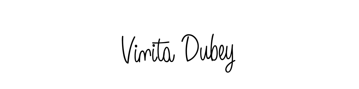 How to make Vinita Dubey name signature. Use Angelique-Rose-font-FFP style for creating short signs online. This is the latest handwritten sign. Vinita Dubey signature style 5 images and pictures png