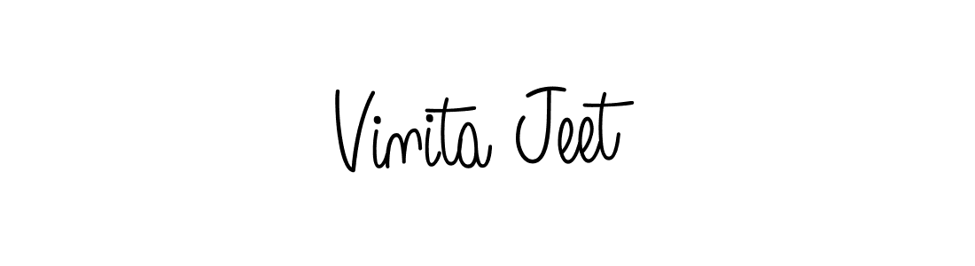 Vinita Jeet stylish signature style. Best Handwritten Sign (Angelique-Rose-font-FFP) for my name. Handwritten Signature Collection Ideas for my name Vinita Jeet. Vinita Jeet signature style 5 images and pictures png