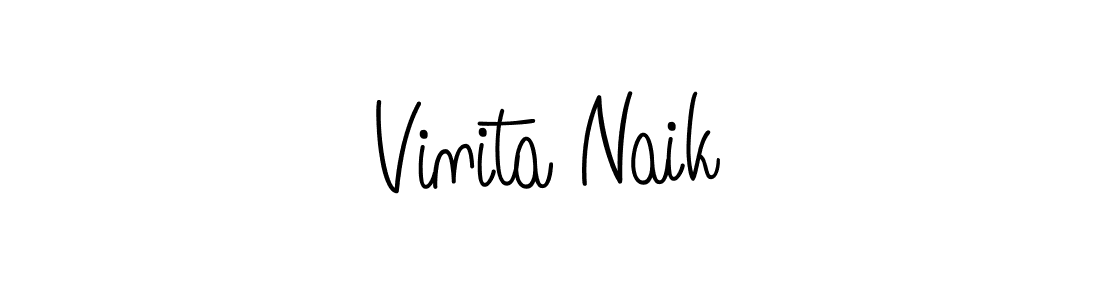 Use a signature maker to create a handwritten signature online. With this signature software, you can design (Angelique-Rose-font-FFP) your own signature for name Vinita Naik. Vinita Naik signature style 5 images and pictures png