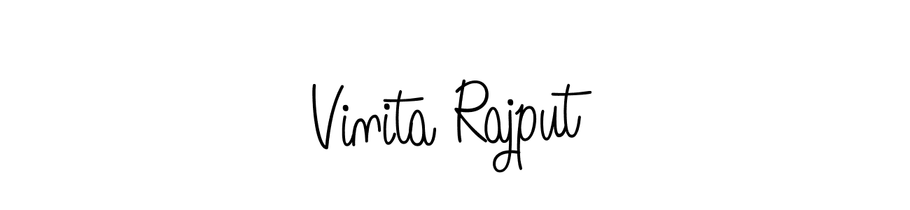 You should practise on your own different ways (Angelique-Rose-font-FFP) to write your name (Vinita Rajput) in signature. don't let someone else do it for you. Vinita Rajput signature style 5 images and pictures png