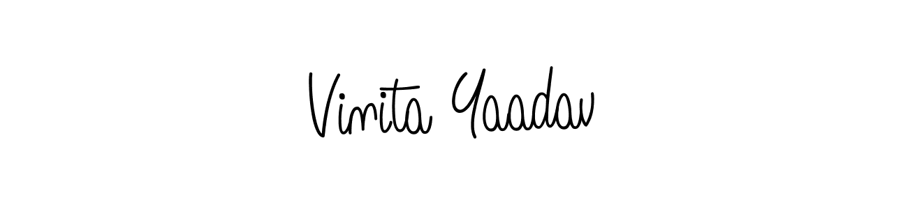 Make a beautiful signature design for name Vinita Yaadav. With this signature (Angelique-Rose-font-FFP) style, you can create a handwritten signature for free. Vinita Yaadav signature style 5 images and pictures png