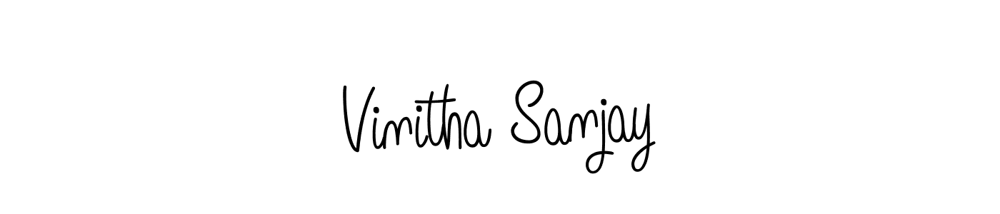 Create a beautiful signature design for name Vinitha Sanjay. With this signature (Angelique-Rose-font-FFP) fonts, you can make a handwritten signature for free. Vinitha Sanjay signature style 5 images and pictures png