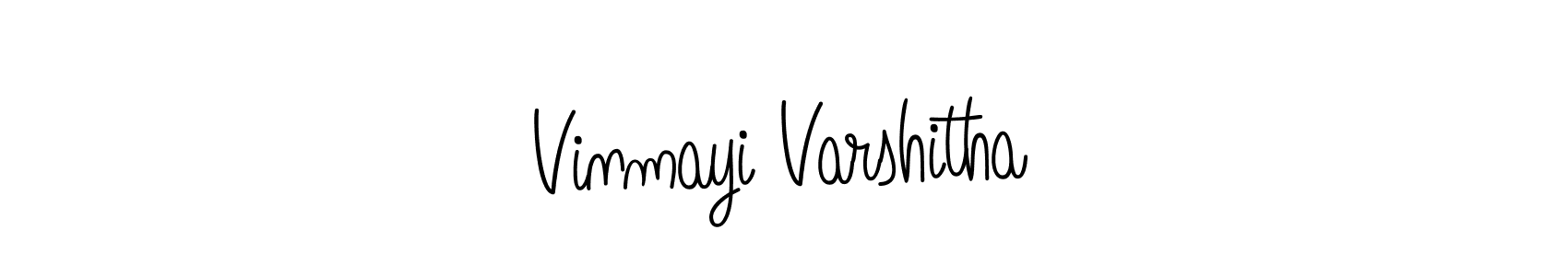 Make a beautiful signature design for name Vinmayi Varshitha. With this signature (Angelique-Rose-font-FFP) style, you can create a handwritten signature for free. Vinmayi Varshitha signature style 5 images and pictures png