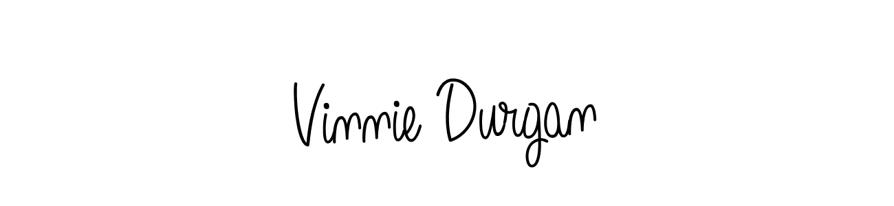 You should practise on your own different ways (Angelique-Rose-font-FFP) to write your name (Vinnie Durgan) in signature. don't let someone else do it for you. Vinnie Durgan signature style 5 images and pictures png