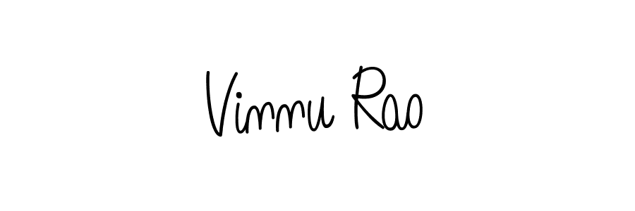 How to make Vinnu Rao name signature. Use Angelique-Rose-font-FFP style for creating short signs online. This is the latest handwritten sign. Vinnu Rao signature style 5 images and pictures png