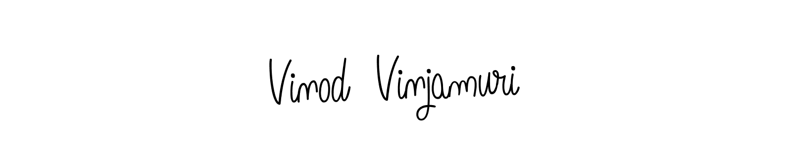 How to make Vinod  Vinjamuri name signature. Use Angelique-Rose-font-FFP style for creating short signs online. This is the latest handwritten sign. Vinod  Vinjamuri signature style 5 images and pictures png