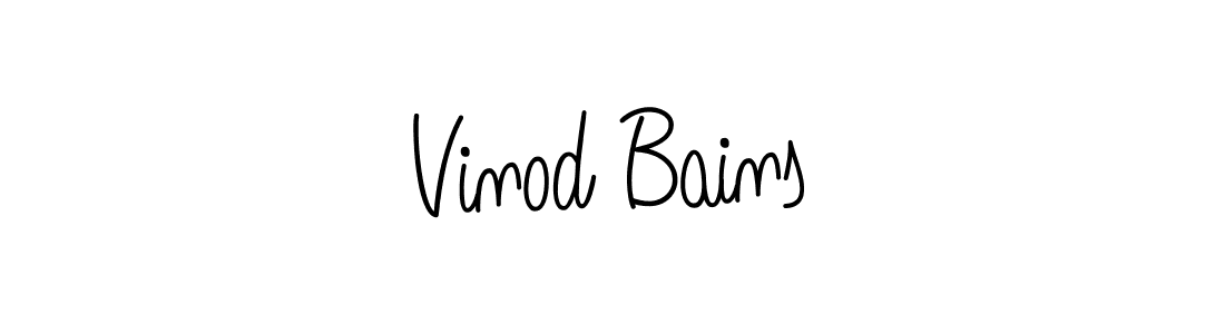 The best way (Angelique-Rose-font-FFP) to make a short signature is to pick only two or three words in your name. The name Vinod Bains include a total of six letters. For converting this name. Vinod Bains signature style 5 images and pictures png