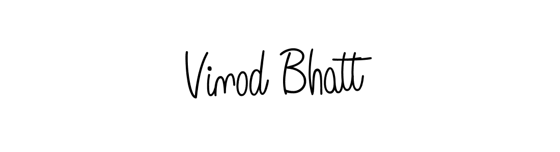 You should practise on your own different ways (Angelique-Rose-font-FFP) to write your name (Vinod Bhatt) in signature. don't let someone else do it for you. Vinod Bhatt signature style 5 images and pictures png