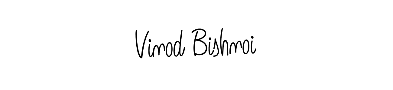How to make Vinod Bishnoi name signature. Use Angelique-Rose-font-FFP style for creating short signs online. This is the latest handwritten sign. Vinod Bishnoi signature style 5 images and pictures png