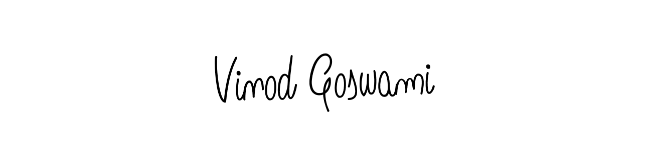 Make a beautiful signature design for name Vinod Goswami. With this signature (Angelique-Rose-font-FFP) style, you can create a handwritten signature for free. Vinod Goswami signature style 5 images and pictures png