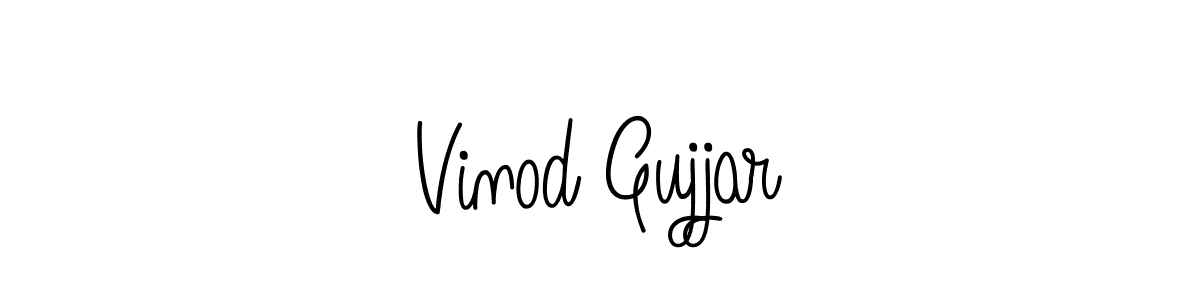 The best way (Angelique-Rose-font-FFP) to make a short signature is to pick only two or three words in your name. The name Vinod Gujjar include a total of six letters. For converting this name. Vinod Gujjar signature style 5 images and pictures png