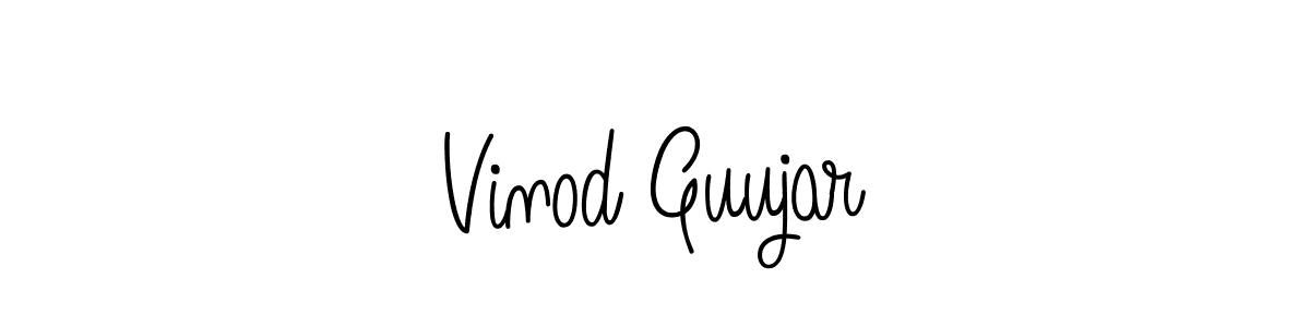 You should practise on your own different ways (Angelique-Rose-font-FFP) to write your name (Vinod Guujar) in signature. don't let someone else do it for you. Vinod Guujar signature style 5 images and pictures png