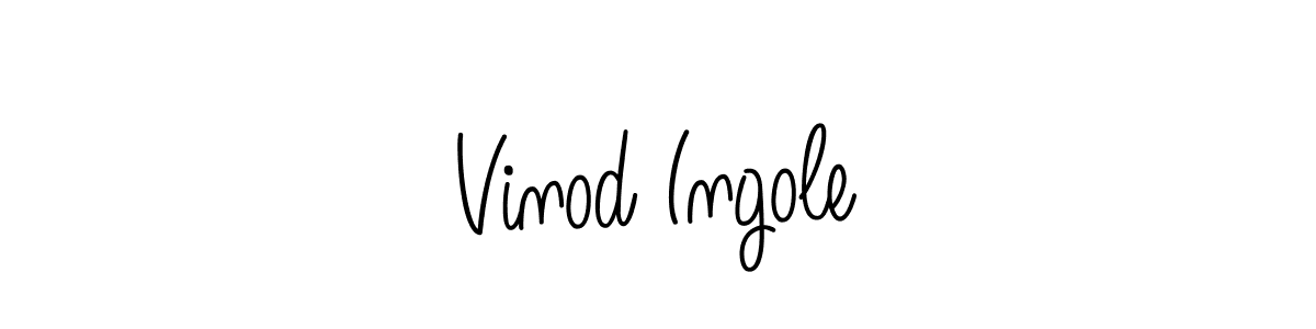 Design your own signature with our free online signature maker. With this signature software, you can create a handwritten (Angelique-Rose-font-FFP) signature for name Vinod Ingole. Vinod Ingole signature style 5 images and pictures png