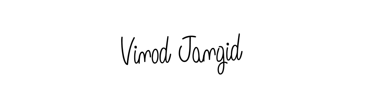 Make a beautiful signature design for name Vinod Jangid. With this signature (Angelique-Rose-font-FFP) style, you can create a handwritten signature for free. Vinod Jangid signature style 5 images and pictures png