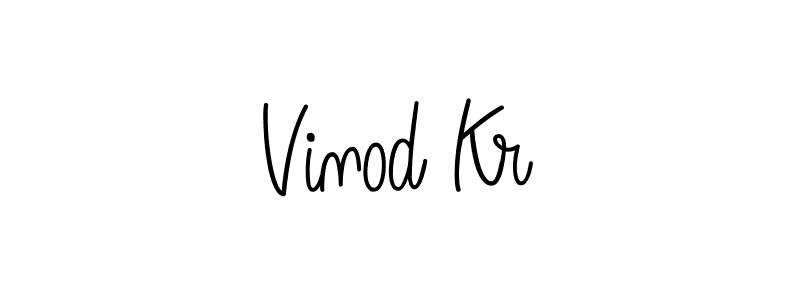 Design your own signature with our free online signature maker. With this signature software, you can create a handwritten (Angelique-Rose-font-FFP) signature for name Vinod Kr. Vinod Kr signature style 5 images and pictures png