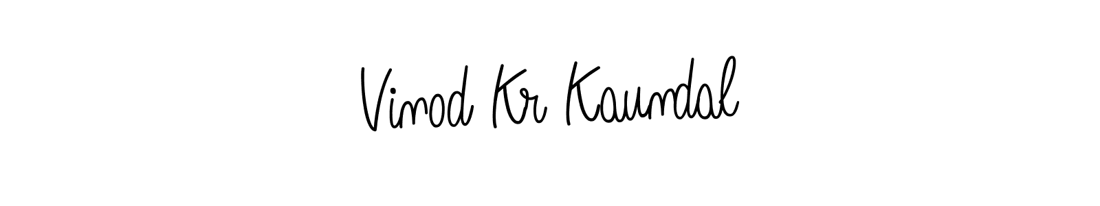 How to make Vinod Kr Kaundal name signature. Use Angelique-Rose-font-FFP style for creating short signs online. This is the latest handwritten sign. Vinod Kr Kaundal signature style 5 images and pictures png