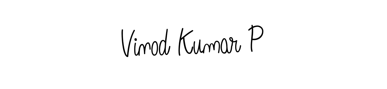 Make a beautiful signature design for name Vinod Kumar P. With this signature (Angelique-Rose-font-FFP) style, you can create a handwritten signature for free. Vinod Kumar P signature style 5 images and pictures png