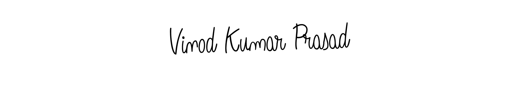 Use a signature maker to create a handwritten signature online. With this signature software, you can design (Angelique-Rose-font-FFP) your own signature for name Vinod Kumar Prasad. Vinod Kumar Prasad signature style 5 images and pictures png