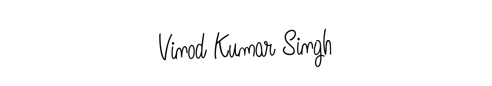 You should practise on your own different ways (Angelique-Rose-font-FFP) to write your name (Vinod Kumar Singh) in signature. don't let someone else do it for you. Vinod Kumar Singh signature style 5 images and pictures png