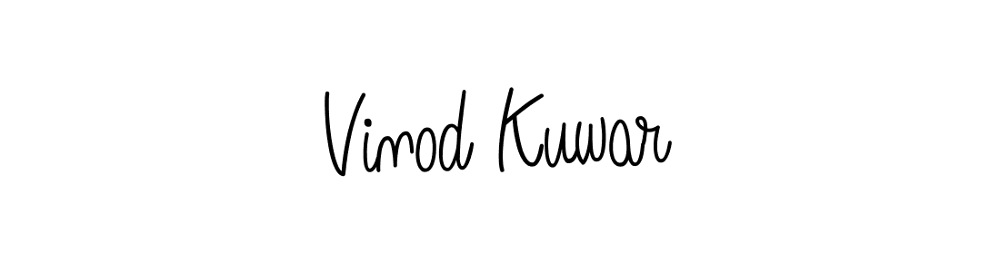 Create a beautiful signature design for name Vinod Kuwar. With this signature (Angelique-Rose-font-FFP) fonts, you can make a handwritten signature for free. Vinod Kuwar signature style 5 images and pictures png