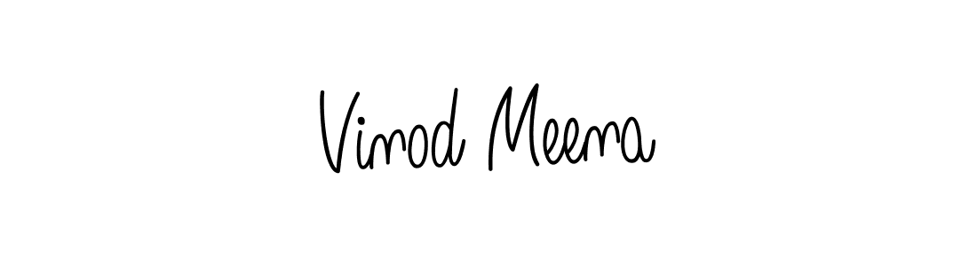 How to make Vinod Meena name signature. Use Angelique-Rose-font-FFP style for creating short signs online. This is the latest handwritten sign. Vinod Meena signature style 5 images and pictures png