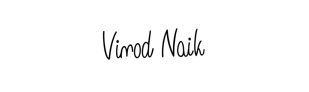 Use a signature maker to create a handwritten signature online. With this signature software, you can design (Angelique-Rose-font-FFP) your own signature for name Vinod Naik. Vinod Naik signature style 5 images and pictures png