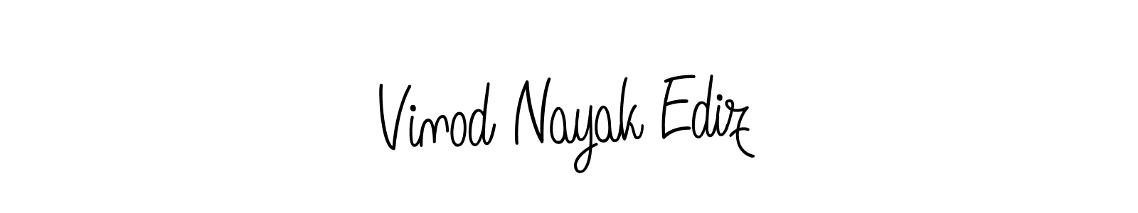 Use a signature maker to create a handwritten signature online. With this signature software, you can design (Angelique-Rose-font-FFP) your own signature for name Vinod Nayak Ediz. Vinod Nayak Ediz signature style 5 images and pictures png