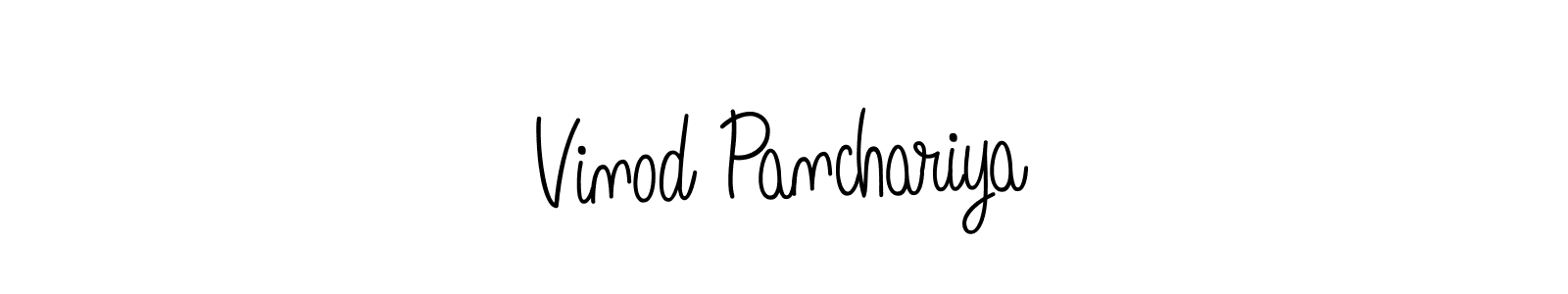 Make a beautiful signature design for name Vinod Panchariya. With this signature (Angelique-Rose-font-FFP) style, you can create a handwritten signature for free. Vinod Panchariya signature style 5 images and pictures png