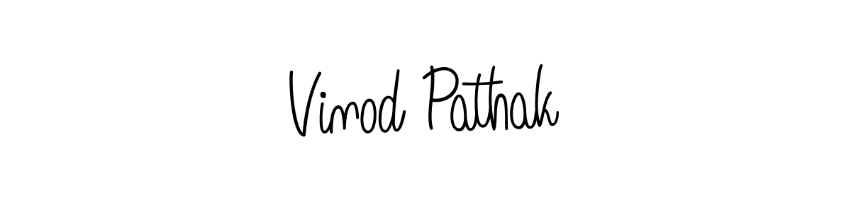 The best way (Angelique-Rose-font-FFP) to make a short signature is to pick only two or three words in your name. The name Vinod Pathak include a total of six letters. For converting this name. Vinod Pathak signature style 5 images and pictures png