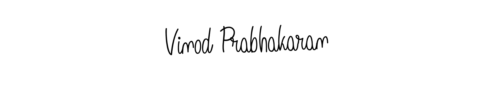 The best way (Angelique-Rose-font-FFP) to make a short signature is to pick only two or three words in your name. The name Vinod Prabhakaran include a total of six letters. For converting this name. Vinod Prabhakaran signature style 5 images and pictures png