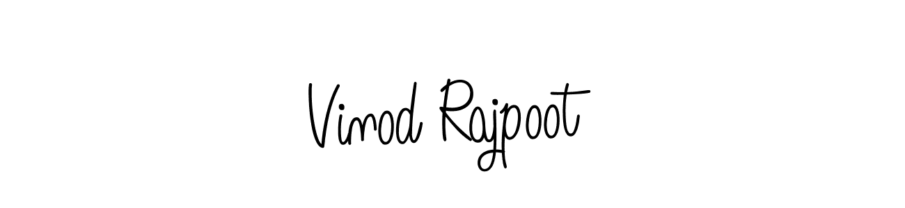 You should practise on your own different ways (Angelique-Rose-font-FFP) to write your name (Vinod Rajpoot) in signature. don't let someone else do it for you. Vinod Rajpoot signature style 5 images and pictures png