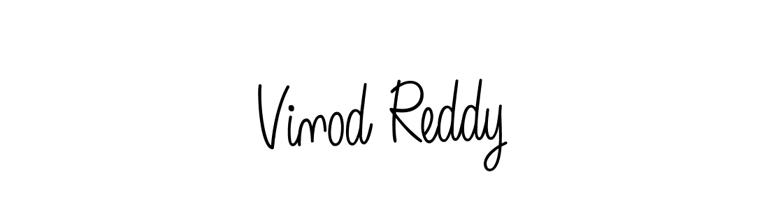 Use a signature maker to create a handwritten signature online. With this signature software, you can design (Angelique-Rose-font-FFP) your own signature for name Vinod Reddy. Vinod Reddy signature style 5 images and pictures png