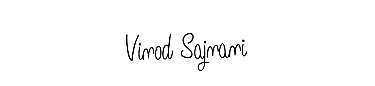 Vinod Sajnani stylish signature style. Best Handwritten Sign (Angelique-Rose-font-FFP) for my name. Handwritten Signature Collection Ideas for my name Vinod Sajnani. Vinod Sajnani signature style 5 images and pictures png