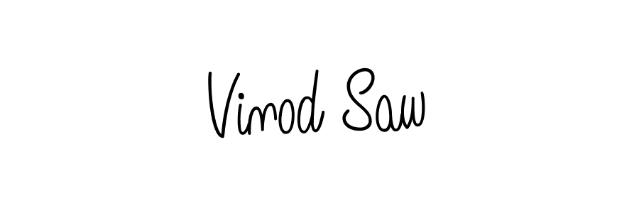 You should practise on your own different ways (Angelique-Rose-font-FFP) to write your name (Vinod Saw) in signature. don't let someone else do it for you. Vinod Saw signature style 5 images and pictures png