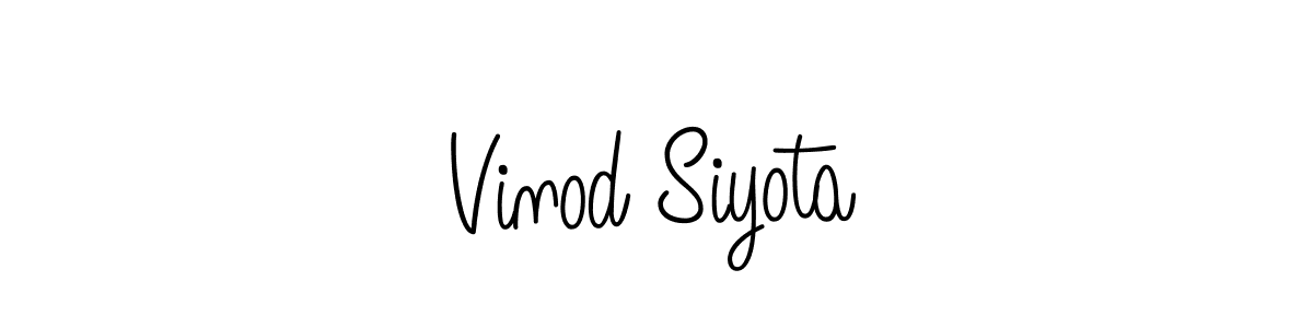 Vinod Siyota stylish signature style. Best Handwritten Sign (Angelique-Rose-font-FFP) for my name. Handwritten Signature Collection Ideas for my name Vinod Siyota. Vinod Siyota signature style 5 images and pictures png