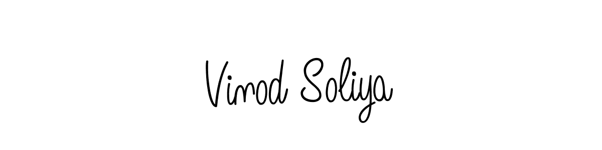 Vinod Soliya stylish signature style. Best Handwritten Sign (Angelique-Rose-font-FFP) for my name. Handwritten Signature Collection Ideas for my name Vinod Soliya. Vinod Soliya signature style 5 images and pictures png