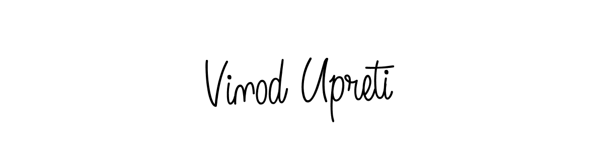 Create a beautiful signature design for name Vinod Upreti. With this signature (Angelique-Rose-font-FFP) fonts, you can make a handwritten signature for free. Vinod Upreti signature style 5 images and pictures png