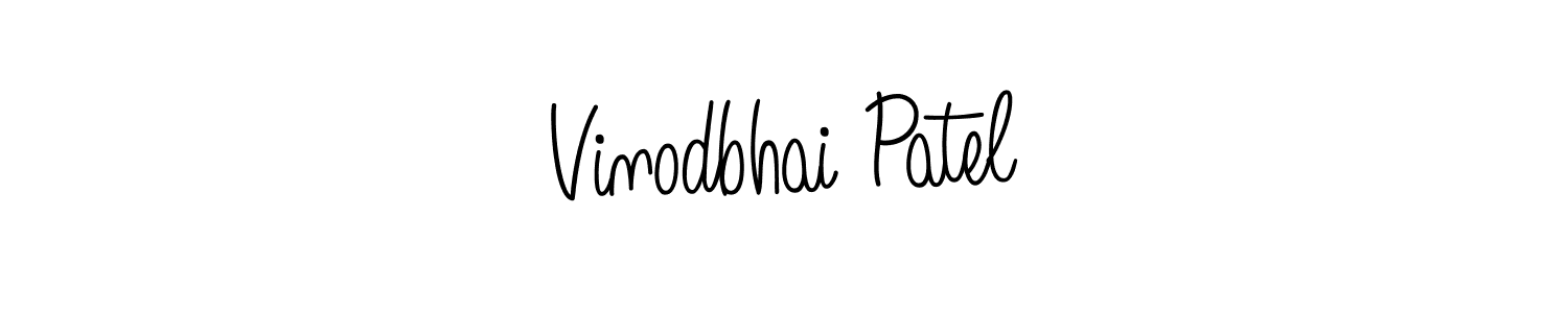 Create a beautiful signature design for name Vinodbhai Patel. With this signature (Angelique-Rose-font-FFP) fonts, you can make a handwritten signature for free. Vinodbhai Patel signature style 5 images and pictures png