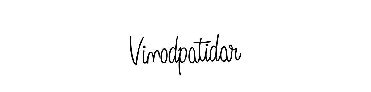 Use a signature maker to create a handwritten signature online. With this signature software, you can design (Angelique-Rose-font-FFP) your own signature for name Vinodpatidar. Vinodpatidar signature style 5 images and pictures png