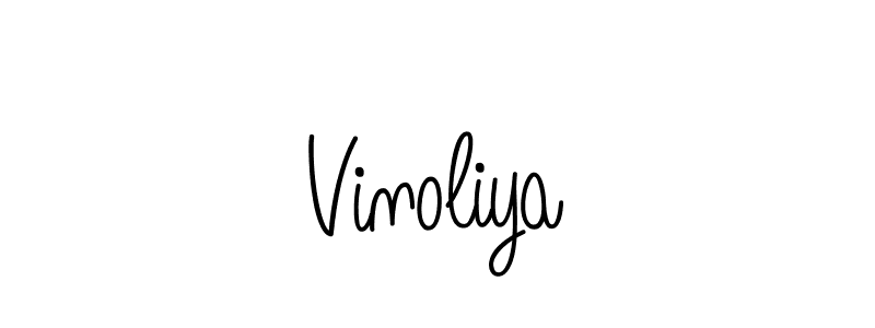 Use a signature maker to create a handwritten signature online. With this signature software, you can design (Angelique-Rose-font-FFP) your own signature for name Vinoliya. Vinoliya signature style 5 images and pictures png