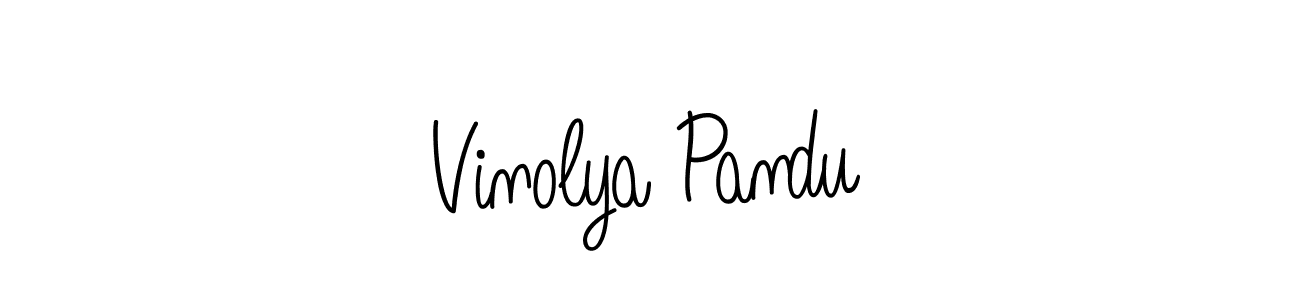 Design your own signature with our free online signature maker. With this signature software, you can create a handwritten (Angelique-Rose-font-FFP) signature for name Vinolya Pandu. Vinolya Pandu signature style 5 images and pictures png